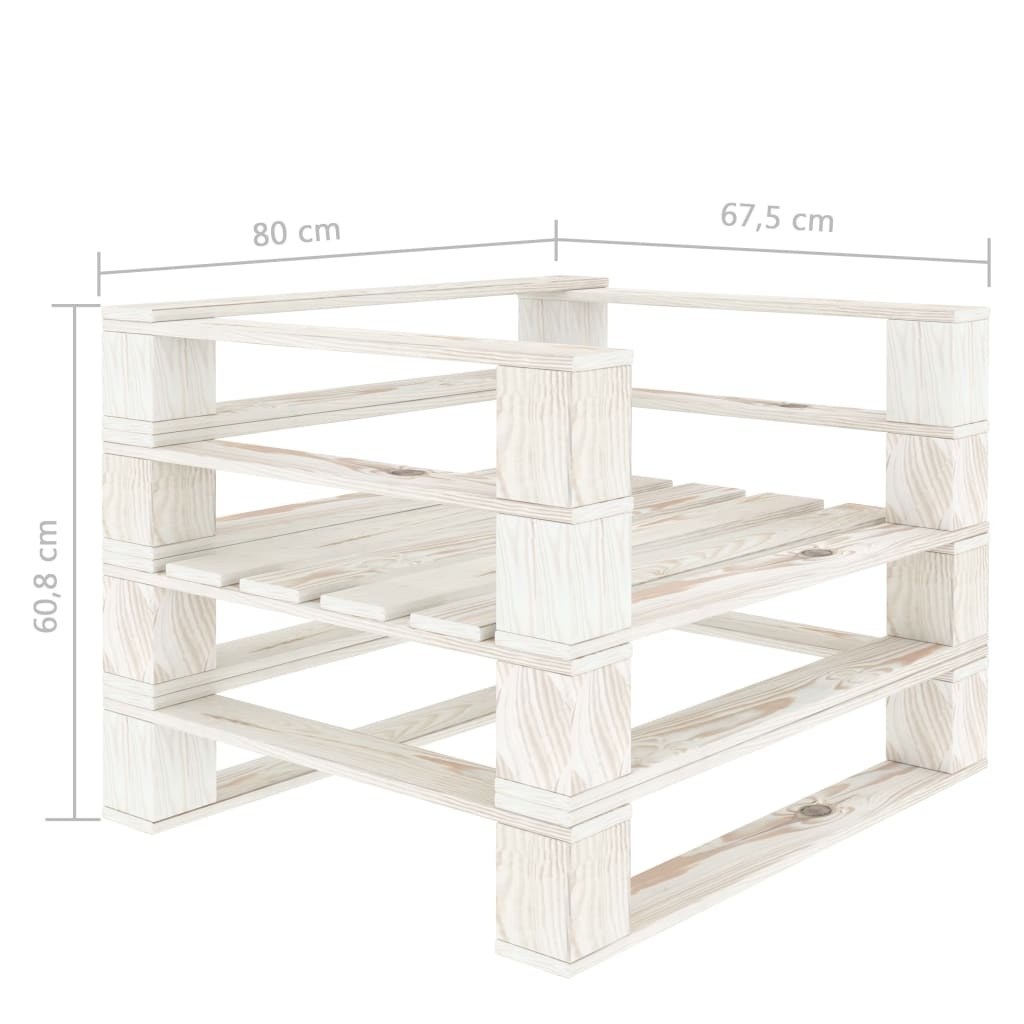 VidaXL Tuinfauteuil pallet hout wit