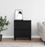 VidaXL Dressoir met opslag met de deur Zwart 60 x 35 x 70 cm Bewerkt hout