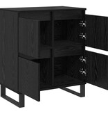 VidaXL Dressoir met opslag met de deur Zwart 60 x 35 x 70 cm Bewerkt hout