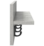 VidaXL Wandgemonteerde kapstok met plank Betongrijs 60 x 10.5 x 18 cm