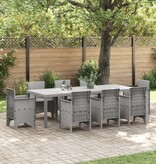 VidaXL Tuinafel 250x100x73 cm poly rattan lichtgrijs