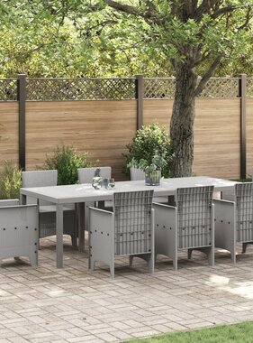 VidaXL Tuinafel 250x100x73 cm poly rattan lichtgrijs