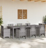 VidaXL Tuinafel 250x100x73 cm poly rattan lichtgrijs