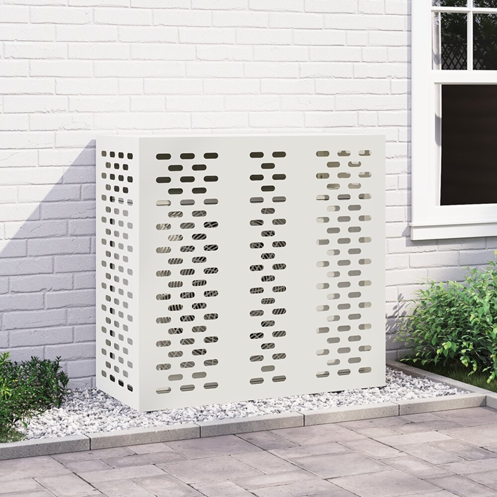 VidaXL Airconditionerhoes Wit 110x50x105 cm Staal