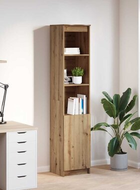 VidaXL Hoge kast 37,5x35x180 cm bewerkt hout artisanaal eikenkleur