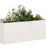 VidaXL Plantenbak 200x40x80 cm koudgewalst staal wit