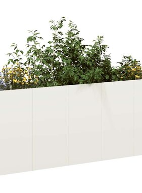 VidaXL Plantenbak 200x40x80 cm koudgewalst staal wit