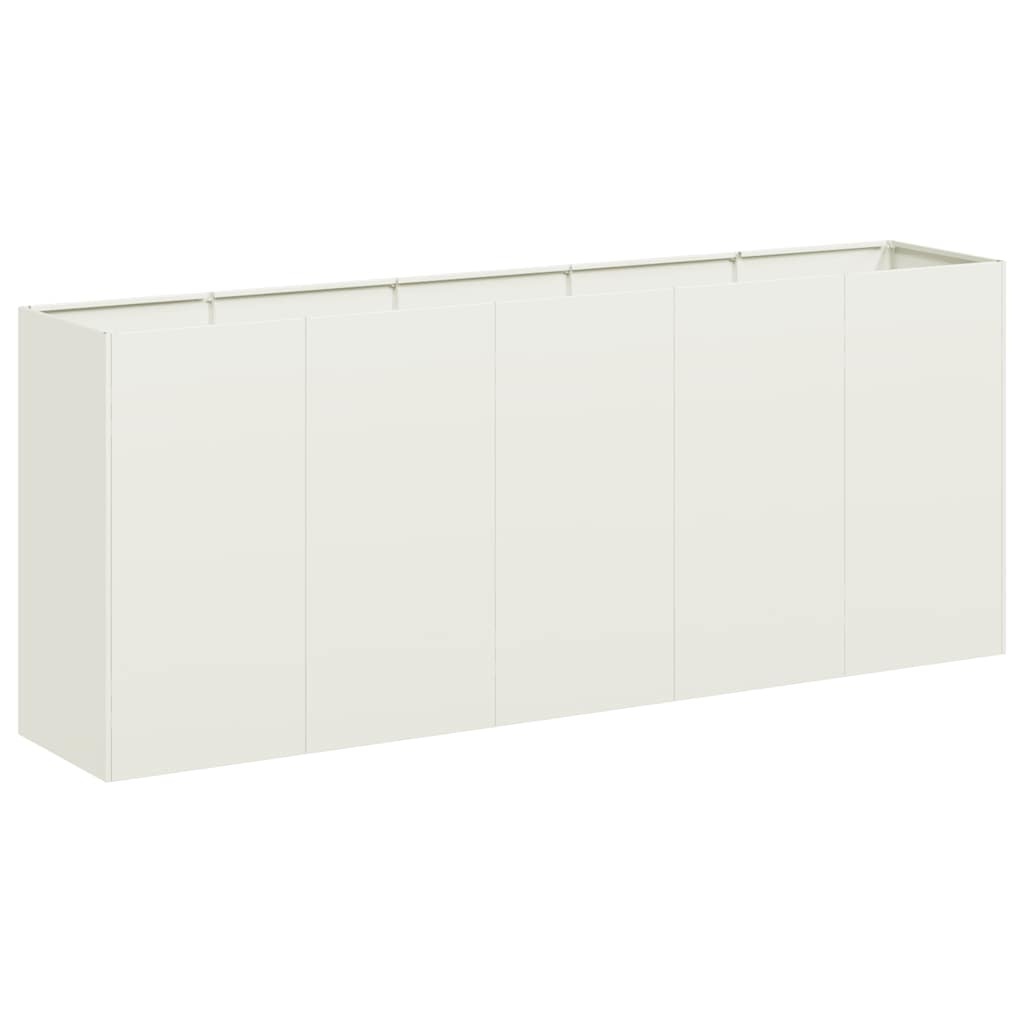 VidaXL Plantenbak 200x40x80 cm koudgewalst staal wit