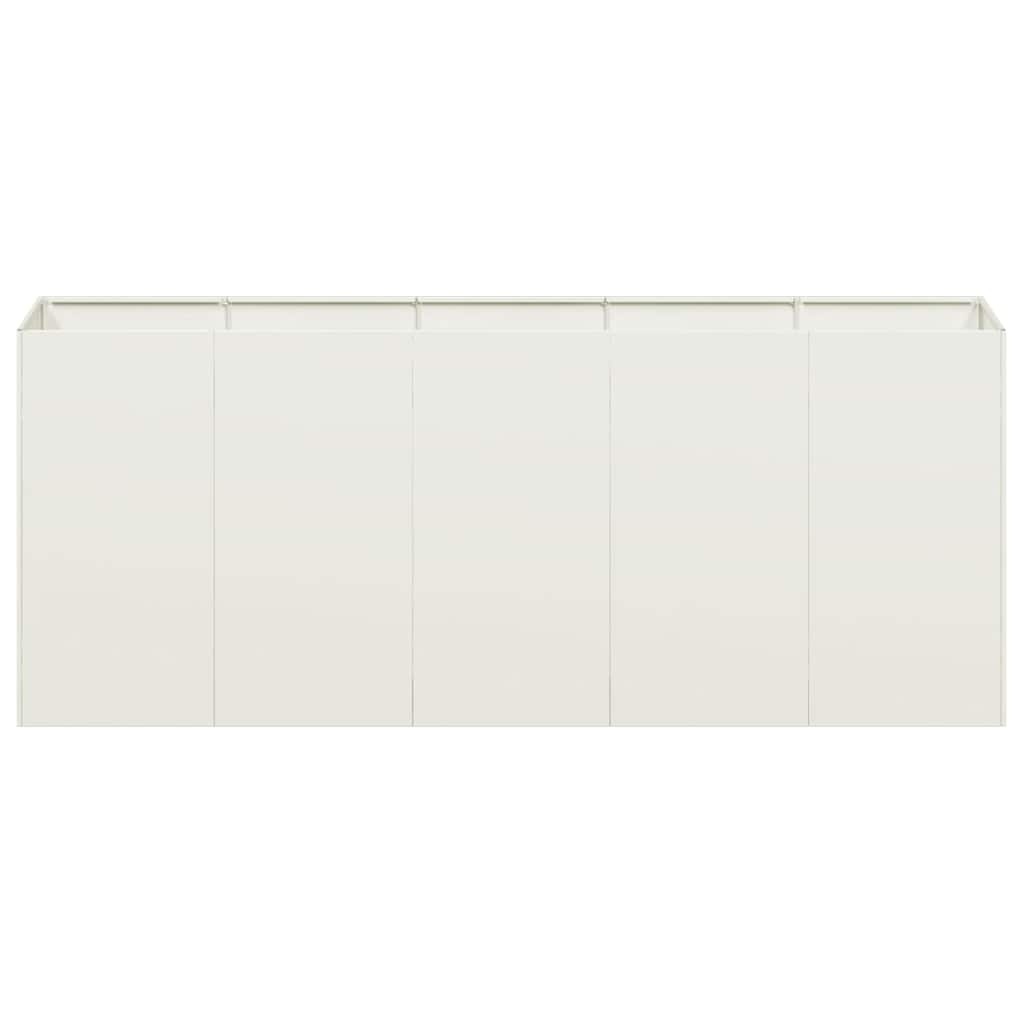 VidaXL Plantenbak 200x40x80 cm koudgewalst staal wit