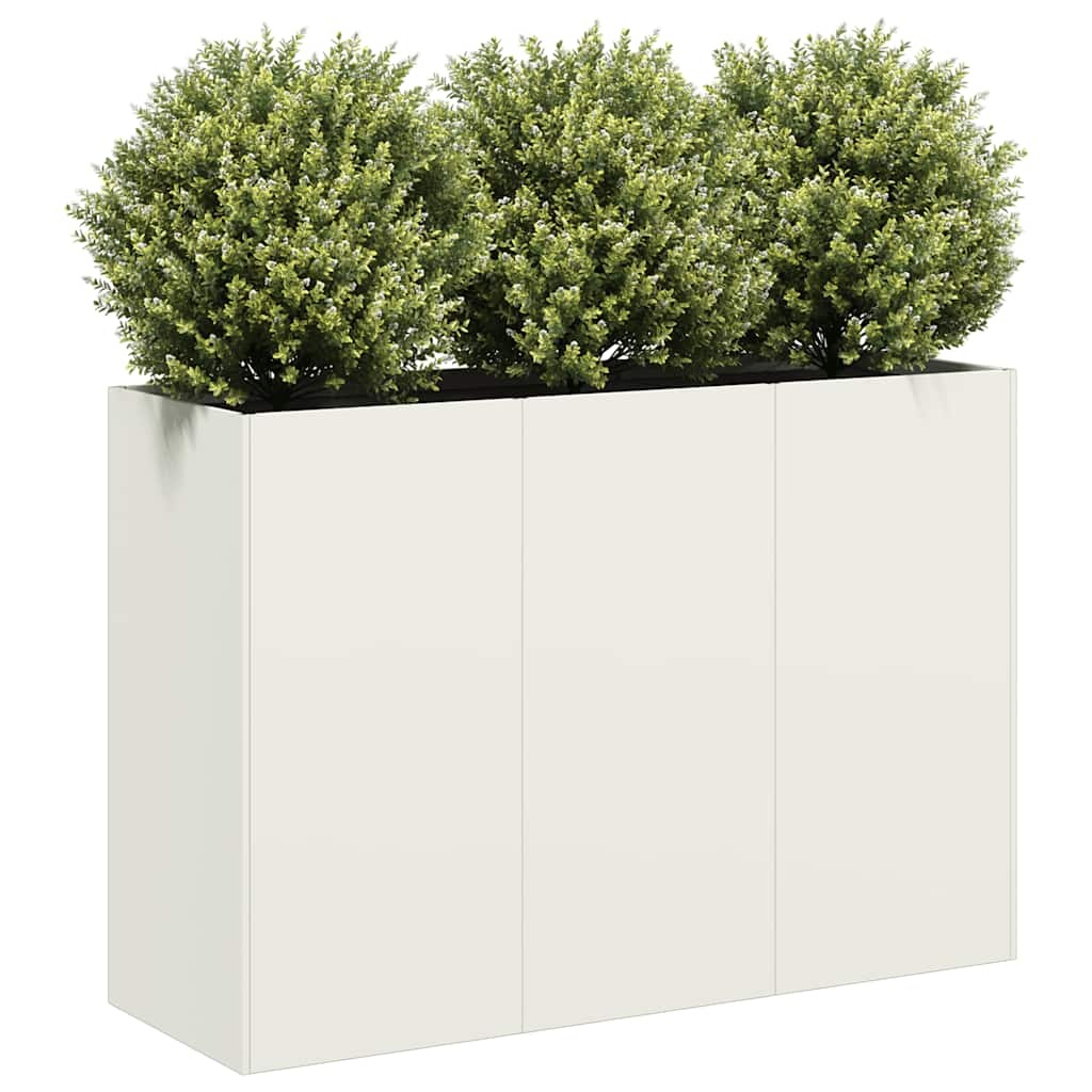 VidaXL Plantenbak 120x40x80 cm koudgewalst staal wit