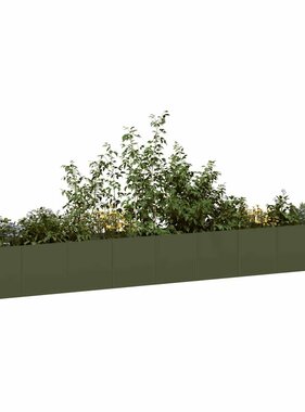 VidaXL Plantenbak 360x40x40 cm koudgewalst staal olijfgroen