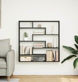 VidaXL Wandschap kubus 7 vakken bewerkt hout zwart