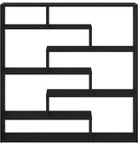 VidaXL Wandschap kubus 7 vakken bewerkt hout zwart