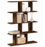 VidaXL Wandschap kubus 12 vakken bewerkt hout gerookt eikenkleurig