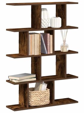 VidaXL Wandschap kubus 12 vakken bewerkt hout gerookt eikenkleurig