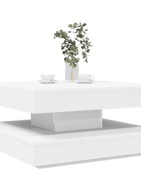VidaXL Salontafel 360 graden draaibaar 70x70x34,5 cm wit
