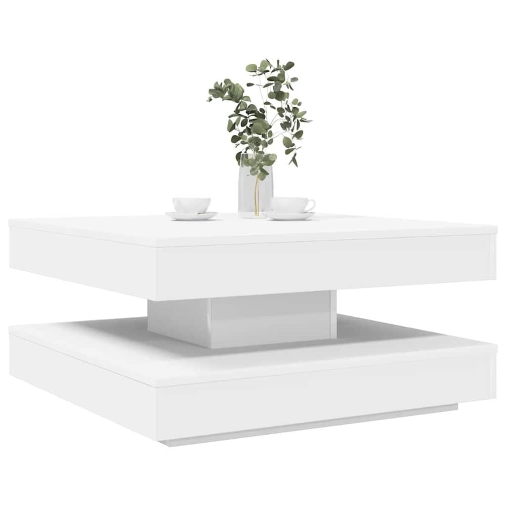 VidaXL Salontafel 360 graden draaibaar 70x70x34,5 cm wit