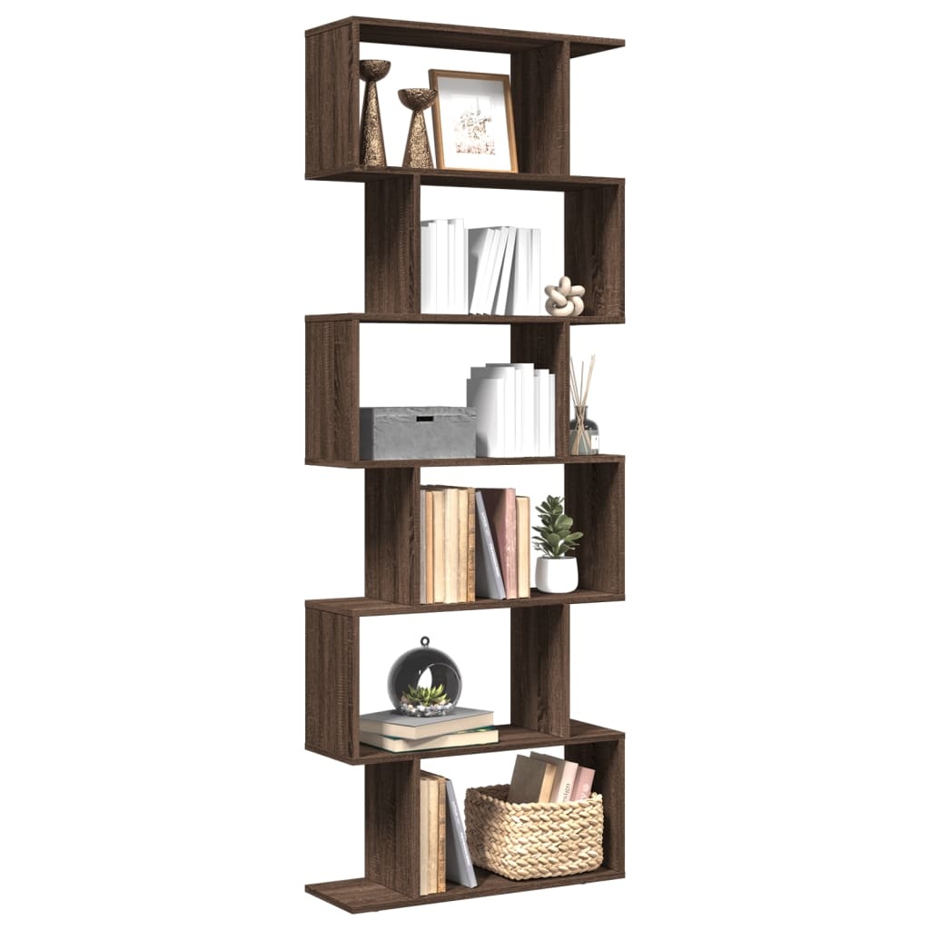 VidaXL Kamerscherm / boekenkast 6-laags 70x24x193 cm hout bruin eiken