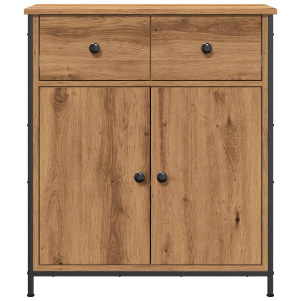 VidaXL Dressoir 70x30x80 cm bewerkt hout artisanaal eikenkleur
