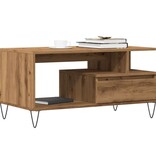 VidaXL Salontafel 90x49x45 cm bewerkt hout artisanaal eikenkleurig