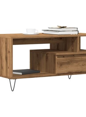 VidaXL Salontafel 90x49x45 cm bewerkt hout artisanaal eikenkleurig