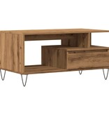 VidaXL Salontafel 90x49x45 cm bewerkt hout artisanaal eikenkleurig