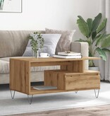 VidaXL Salontafel 90x49x45 cm bewerkt hout artisanaal eikenkleurig