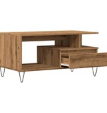 VidaXL Salontafel 90x49x45 cm bewerkt hout artisanaal eikenkleurig