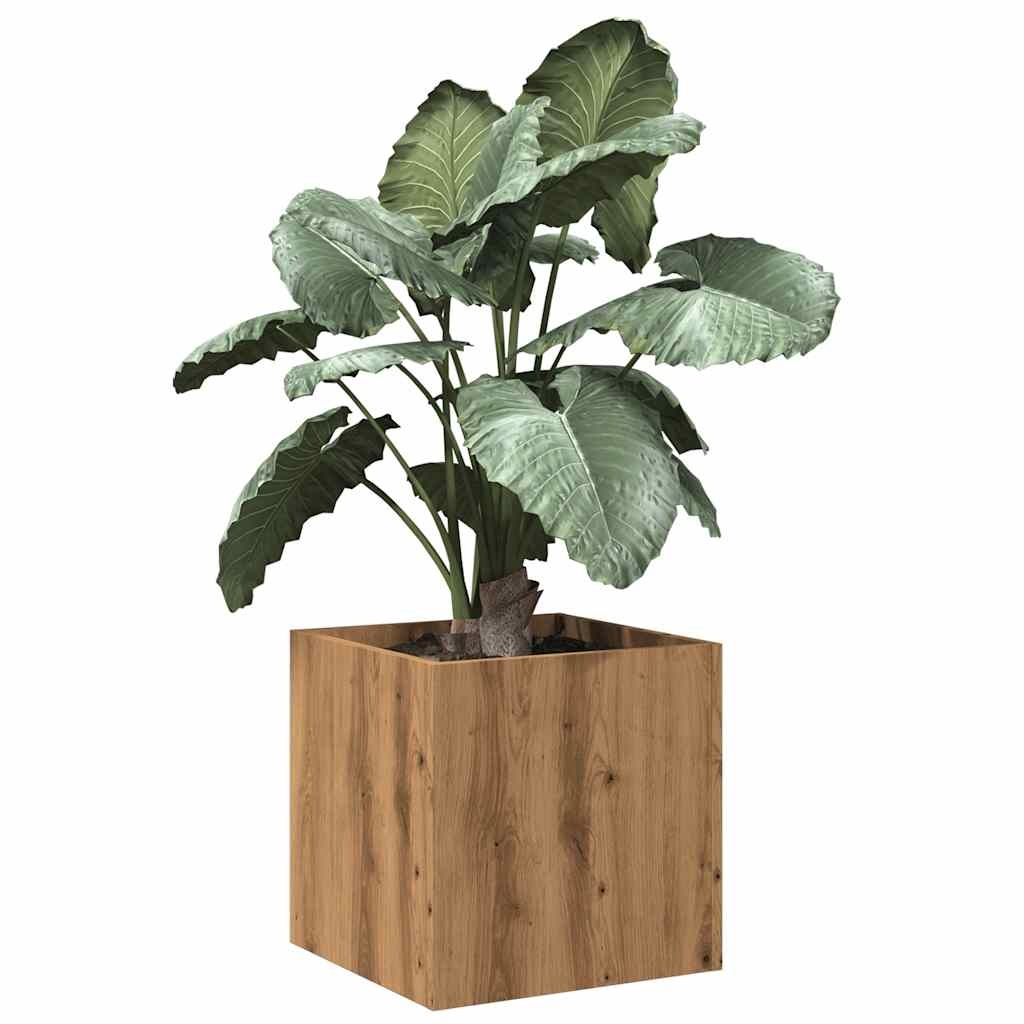 VidaXL Plantenbak 40x40x40 cm bewerkt hout artisanaal eikenkleur