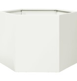 VidaXL Plantenbak zeshoek 69x60x45 cm staal wit