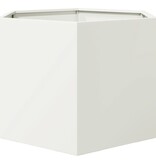 VidaXL Plantenbak zeshoek 69x60x45 cm staal wit