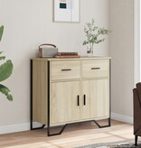 VidaXL Dressoir 79.5x35,5x74,5 cm bewerkt hout sonoma eikenkleurig