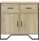 VidaXL Dressoir 79.5x35,5x74,5 cm bewerkt hout sonoma eikenkleurig
