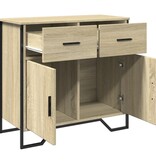 VidaXL Dressoir 79.5x35,5x74,5 cm bewerkt hout sonoma eikenkleurig