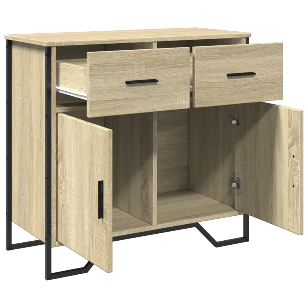 VidaXL Dressoir 79.5x35,5x74,5 cm bewerkt hout sonoma eikenkleurig
