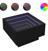 VidaXL Salontafel met LED 50x50x30 cm bewerkt hout zwart