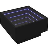 VidaXL Salontafel met LED 50x50x30 cm bewerkt hout zwart