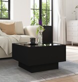VidaXL Salontafel met LED 50x50x30 cm bewerkt hout zwart