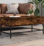 VidaXL Salontafel 100x50x45 cm bewerkt hout en metaal gerookt eiken