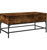 VidaXL Salontafel 100x50x45 cm bewerkt hout en metaal gerookt eiken