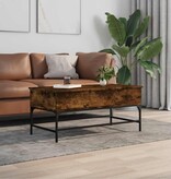 VidaXL Salontafel 100x50x45 cm bewerkt hout en metaal gerookt eiken