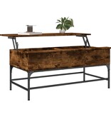 VidaXL Salontafel 100x50x45 cm bewerkt hout en metaal gerookt eiken
