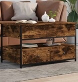 VidaXL Salontafel 85x50x50 cm bewerkt hout en metaal gerookt eiken