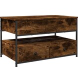 VidaXL Salontafel 85x50x50 cm bewerkt hout en metaal gerookt eiken