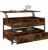 VidaXL Salontafel 85x50x50 cm bewerkt hout en metaal gerookt eiken