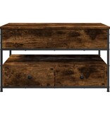 VidaXL Salontafel 85x50x50 cm bewerkt hout en metaal gerookt eiken