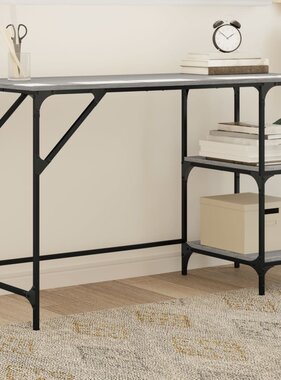 VidaXL Bureau 120x50x75 cm metaal en bewerkt hout grijs sonoma eiken