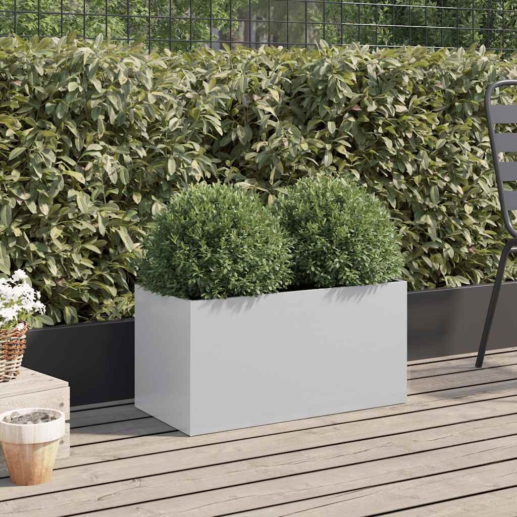 VidaXL Plantenbak 62x30x29 cm gegalvaniseerd staal zilverkleurig