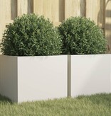 VidaXL Plantenbakken 2 st 32x30x29 cm staal wit