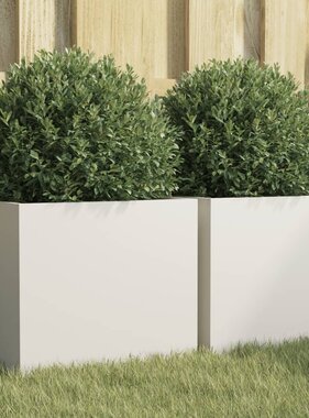 VidaXL Plantenbakken 2 st 32x30x29 cm staal wit